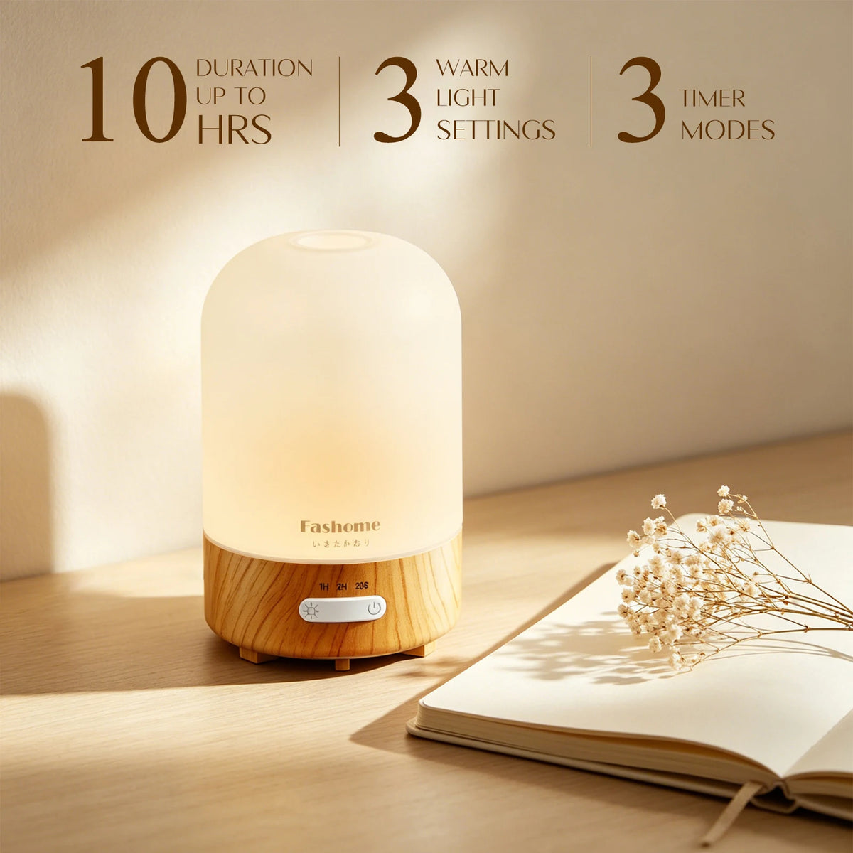 Fashome Glass Ultrasonic Aromatherapy Diffuser With Automatic Shutoff