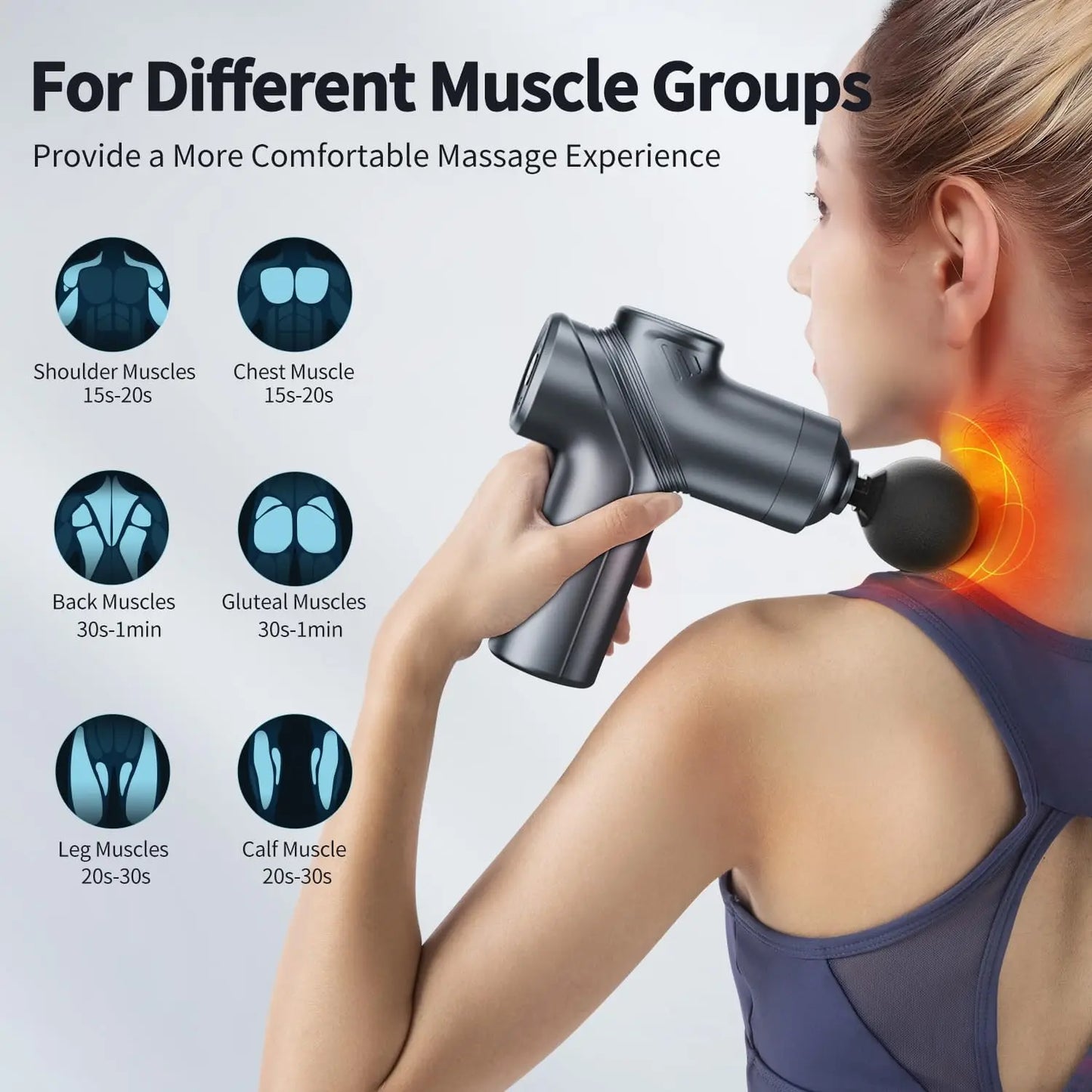 LEERCON Mini Muscle Massage Gun With Four Interchangeable Heads
