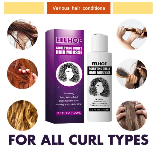 EELHOE Curl Shaping Mousse For Curly Hair Moisture Elasticity