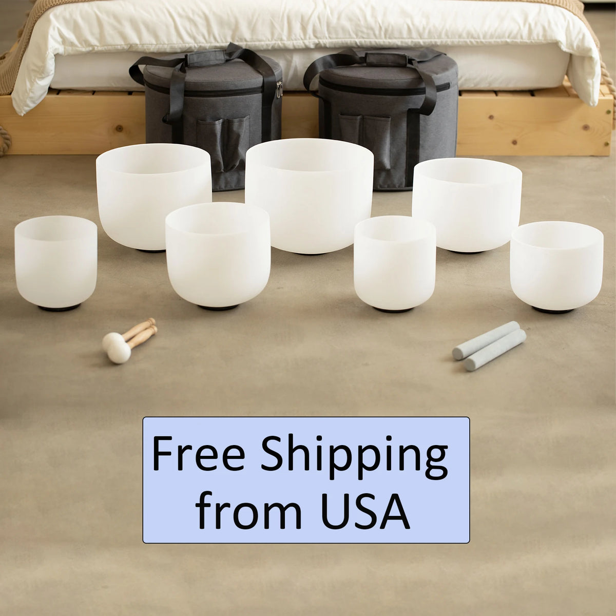 Hye-eun Crystal Singing Bowls Chakra Set For Meditation Sound Healing