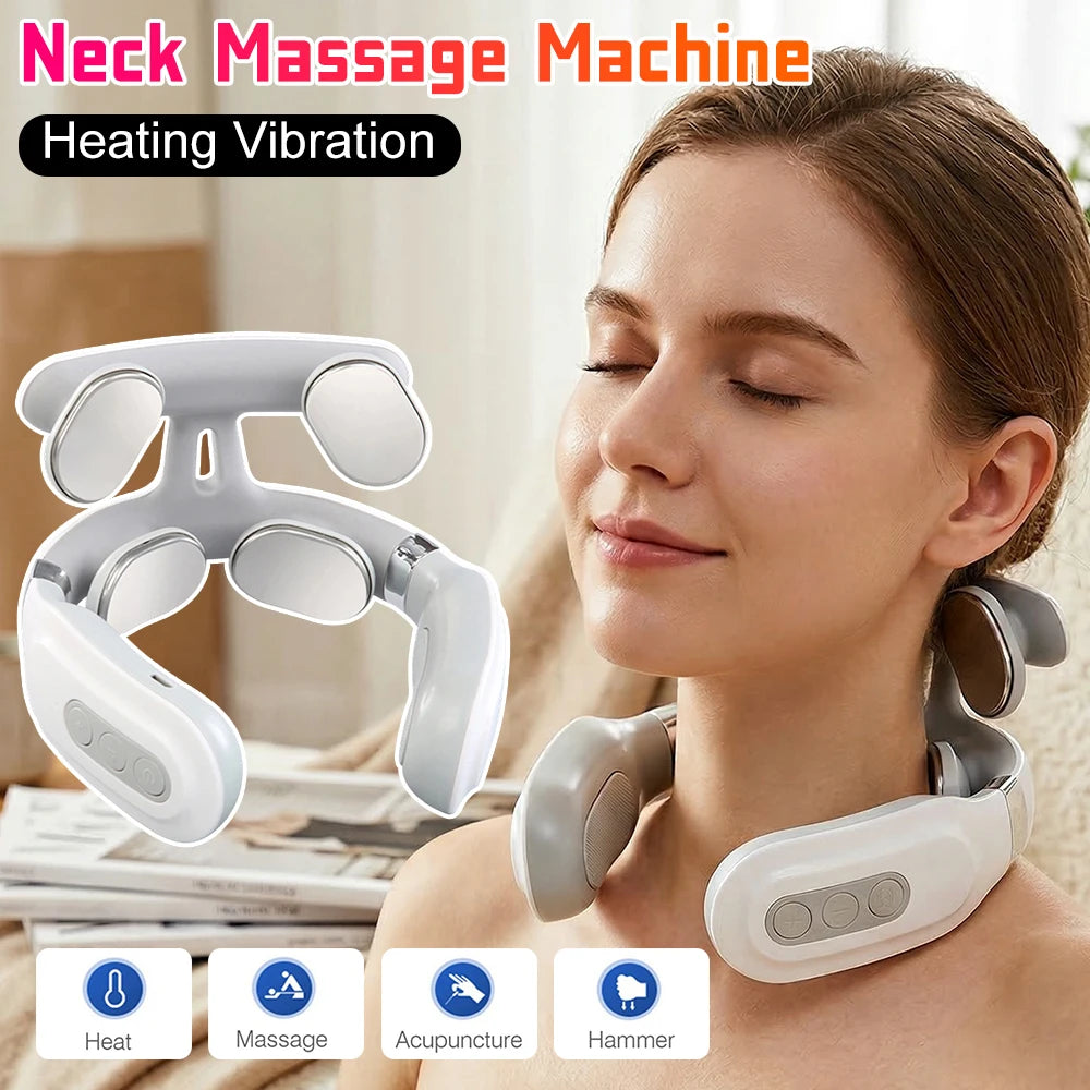 Portable 4 Head Rechargeable Vibration Back Massager For Muscle Relax
