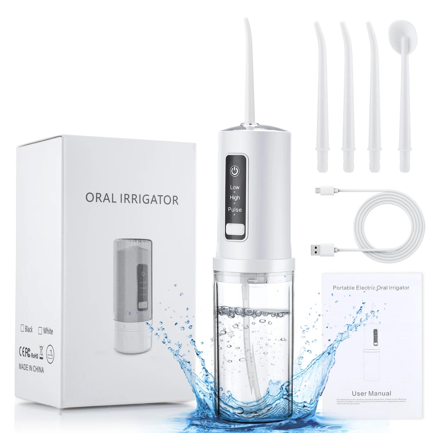 Hailicare Foldable Water Oral Irrigator With Four Nozzles