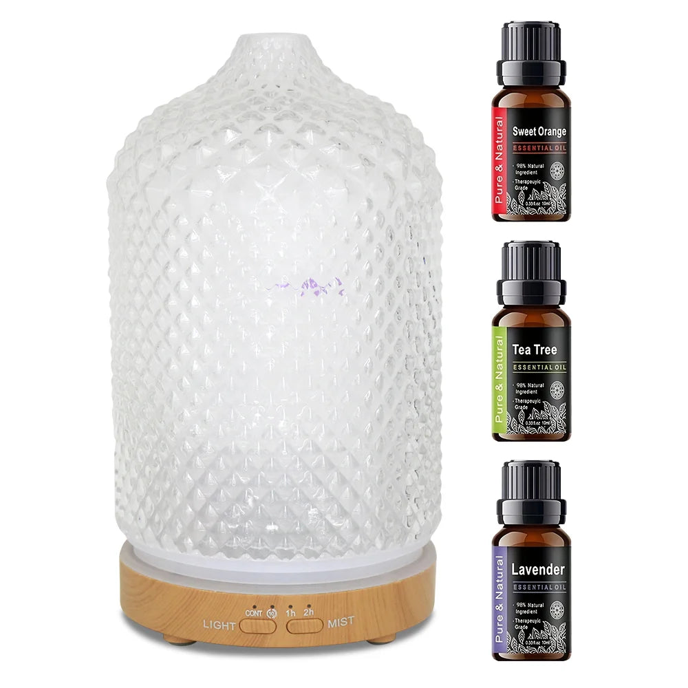 Ultrasonic Essential Oil Diffuser Humidifier With Auto Timer And Quiet Operation