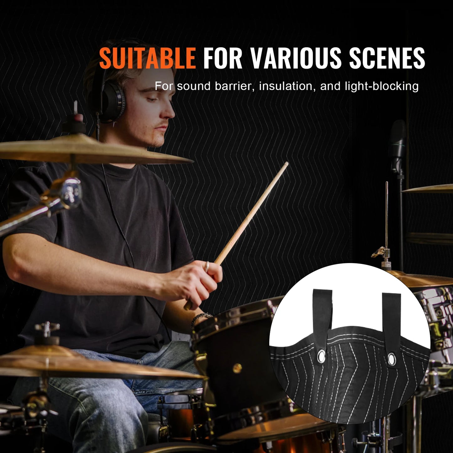 SucceBuy Acoustic Sound Dampening Blanket With Grommets For Studios