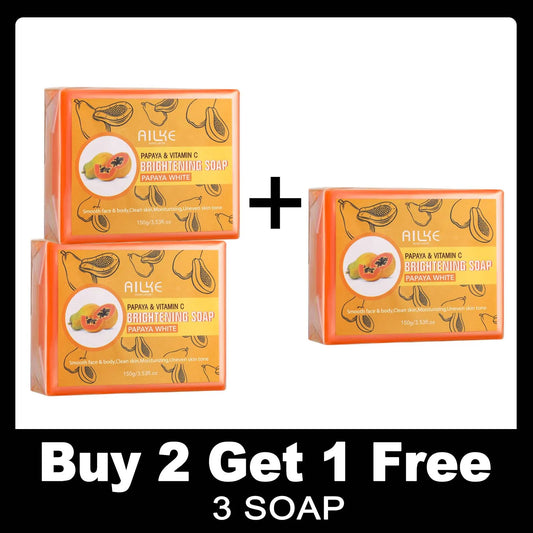 AILKE Papaya Whitening Soap Kojic Acid Hyaluronic For Dark Spots