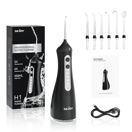 Sejoy Portable Cordless Water Flosser With Six Oral Cleaning Jets