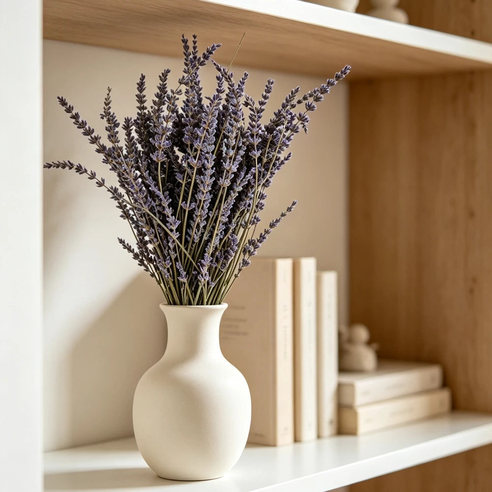 Ocedes Natural Dried Lavender Bouquet Preserved Stems For Home Decor