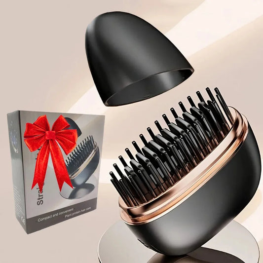 Zimir Portable Rechargeable Hair Straightener Brush With Temperature Control