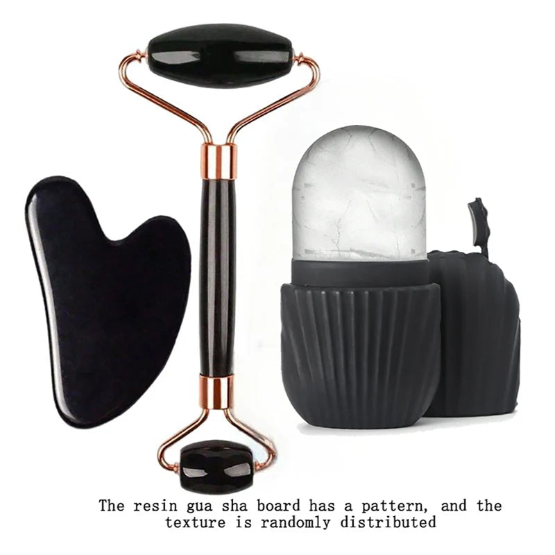 Ice Face Roller Gua Sha Tool Set Portable Skin Care Accessory