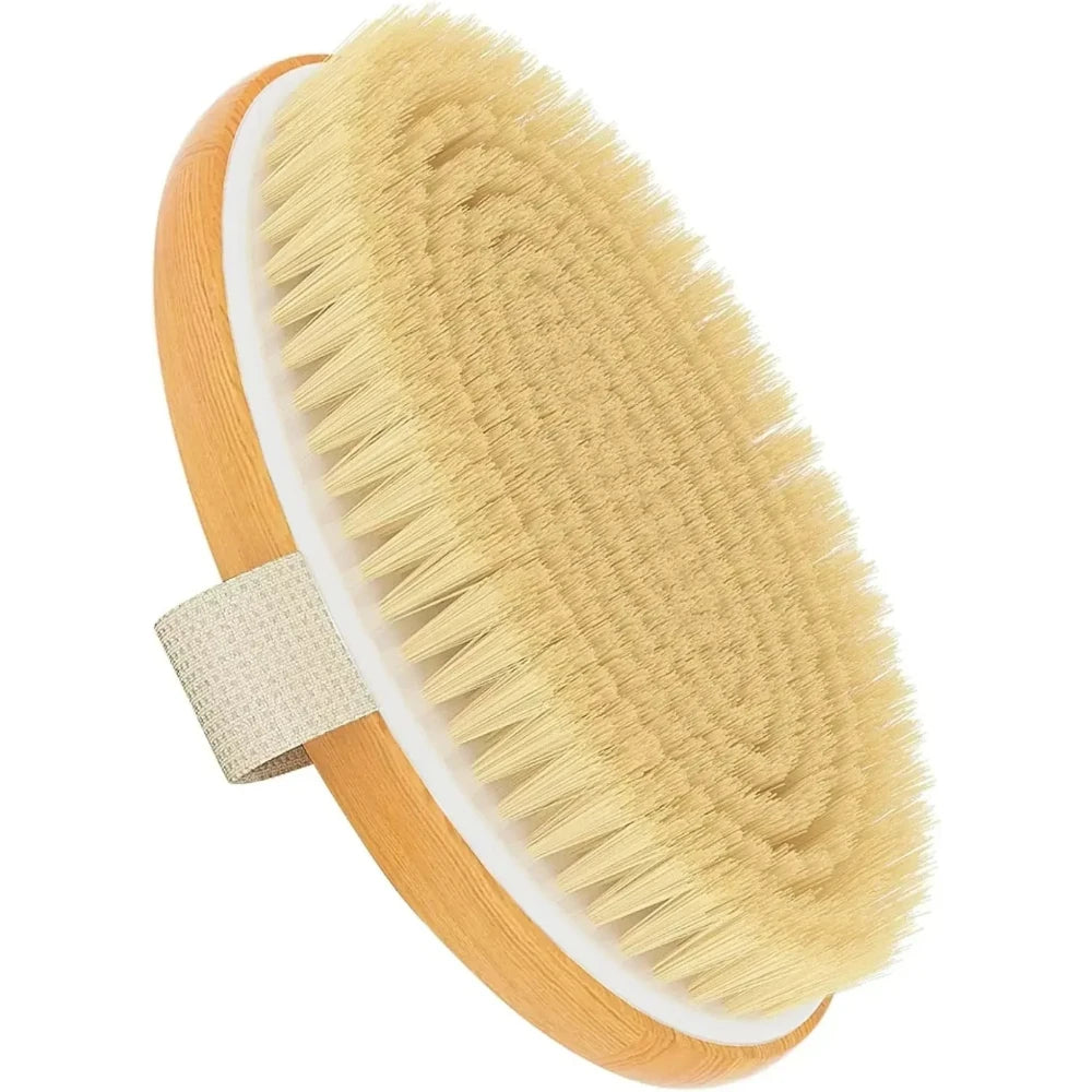 Natural Bristle Dry Body Brush For Effective Skin Exfoliation