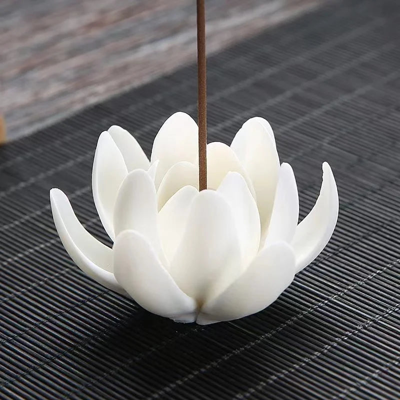Chinese Style Buddha Hand Lotus LED Reflux Incense Burner Stand