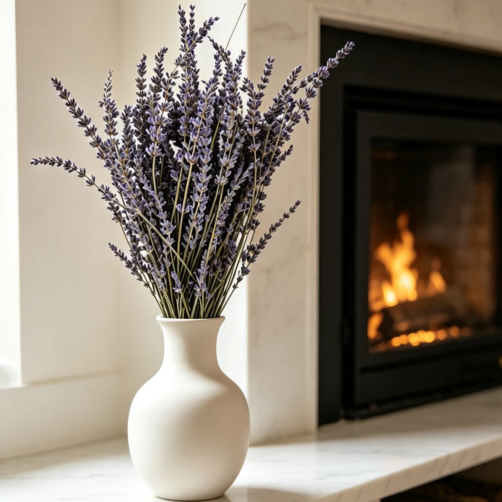 Ocedes Natural Dried Lavender Bouquet Preserved Stems For Home Decor