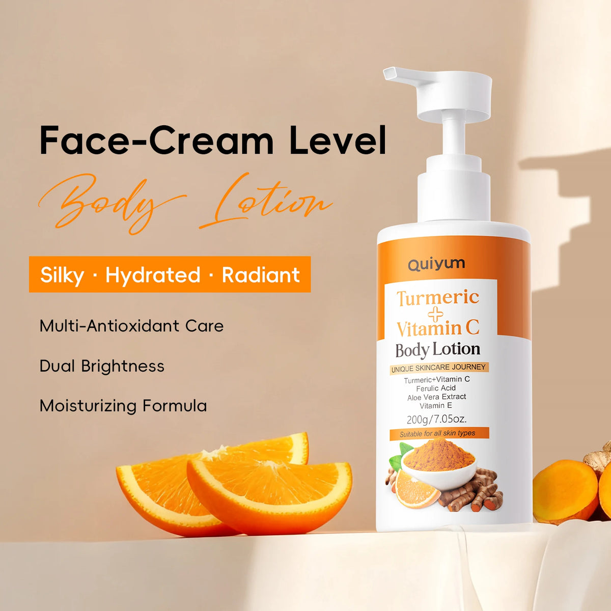 Quiyum Turmeric Vitamin C Facial and Body Skincare Set