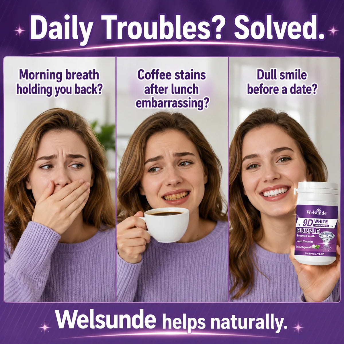 Welsunde Whitening Toothpaste For Fresh Breath And Stain Removal