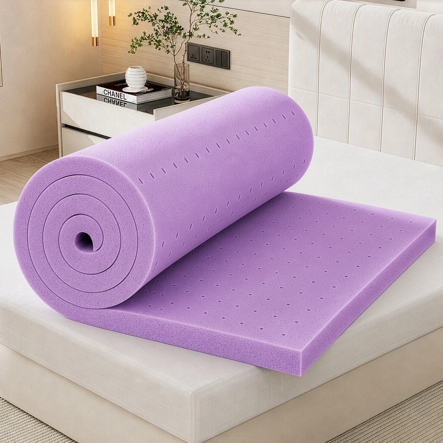 JHK Cooling Gel Memory Foam Mattress Topper With Breathable Design