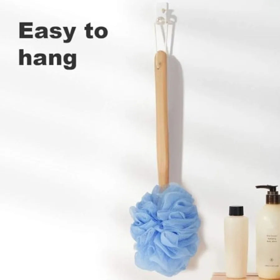Premium Long Handle Bath Brush with Loofah For Men And Women