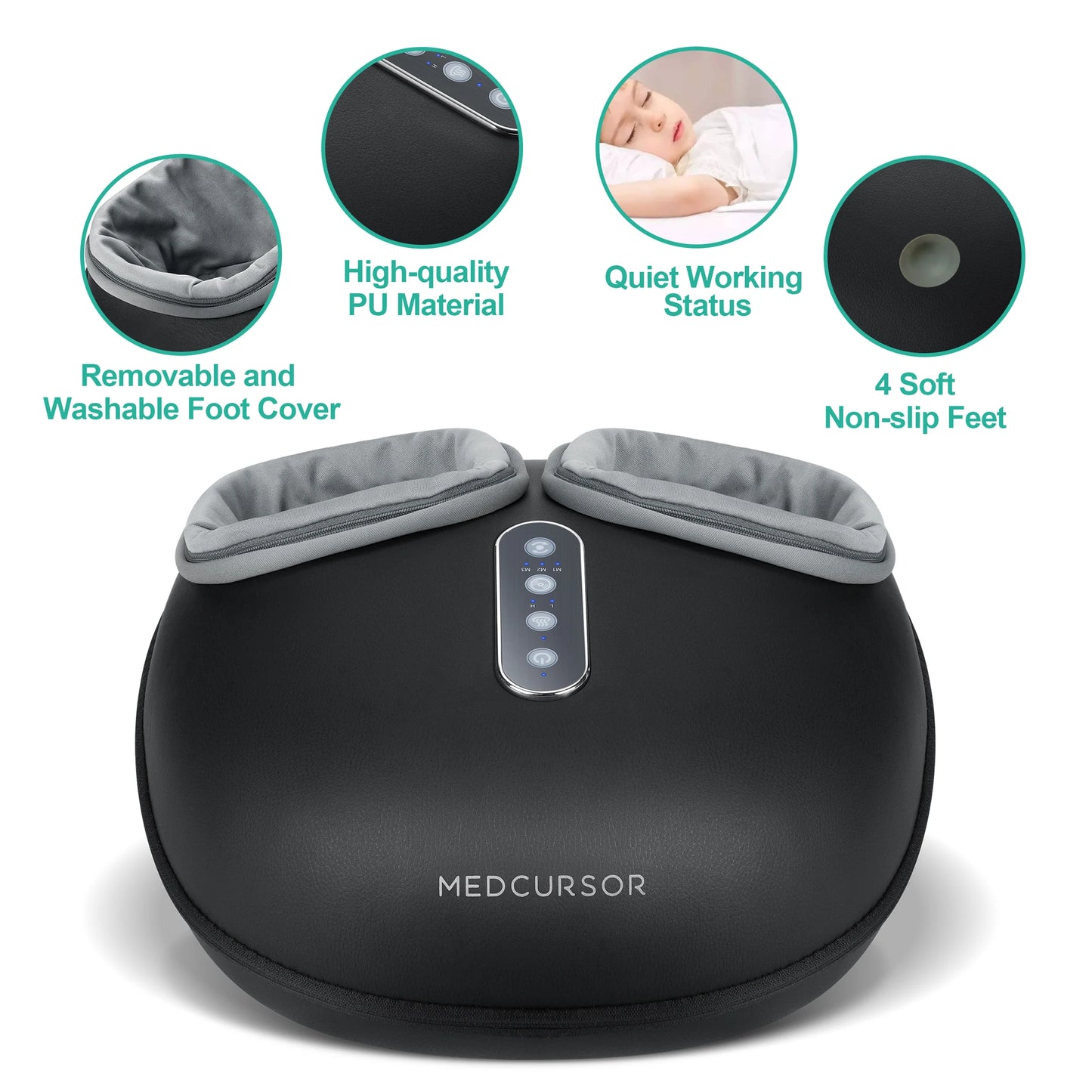 Medcursor Shiatsu Foot Massager With Heat Therapy for Pain Relief