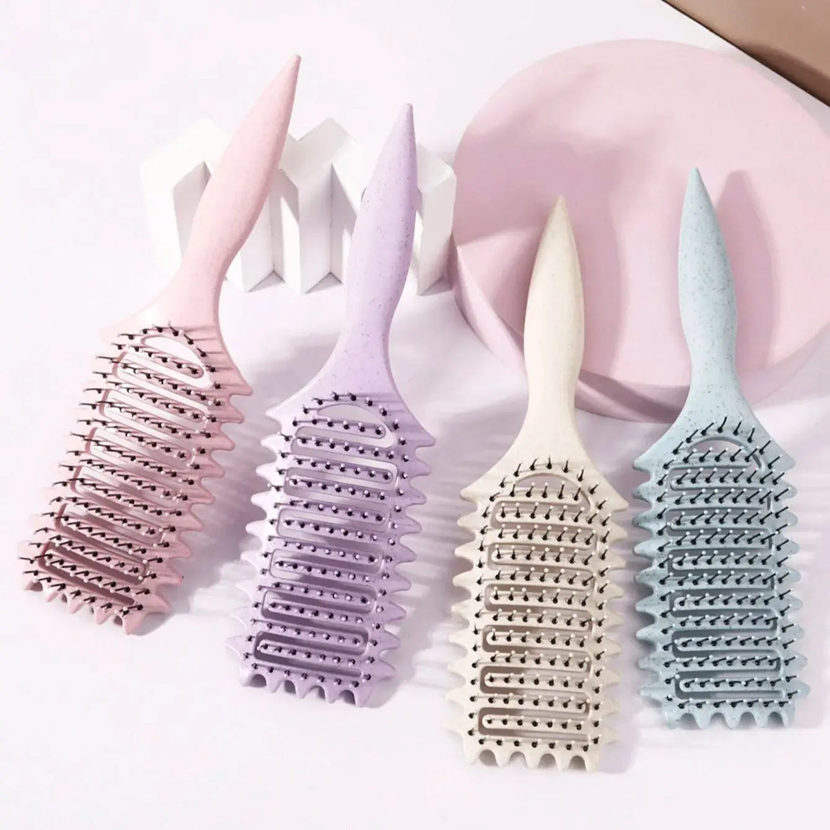 Hollow Massage Nylon Styling Brush For Hair And Wigs