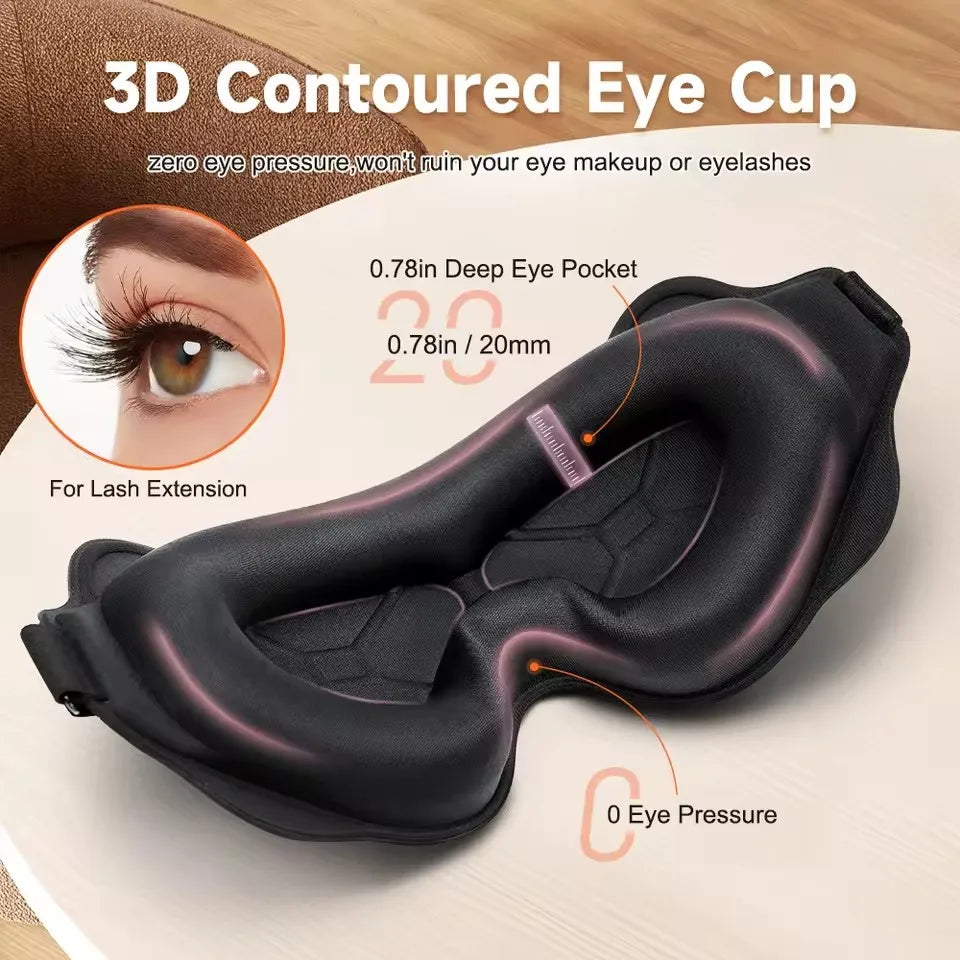 3D Contoured Sleeping Mask Light Blocking Eye Cover For Travel