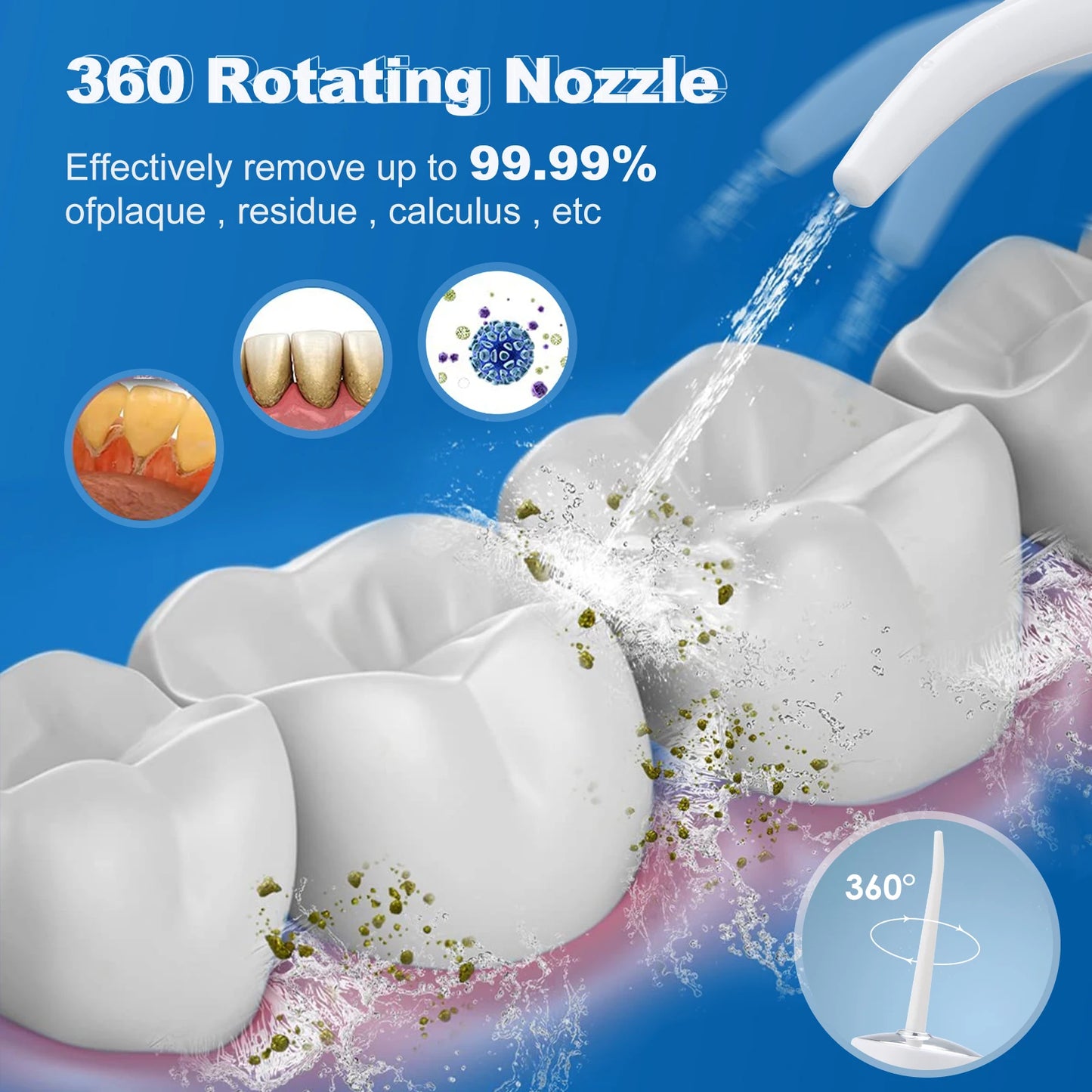 Hailicare Foldable Water Oral Irrigator With Four Nozzles
