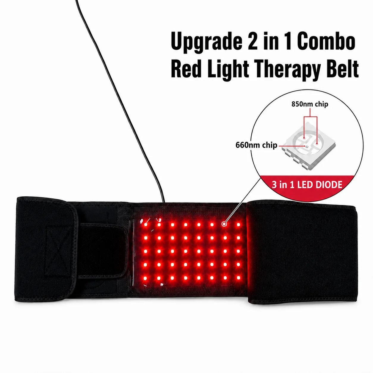 Light Therapy Belt 660nm 850nm Near Infrared for Body Relaxation