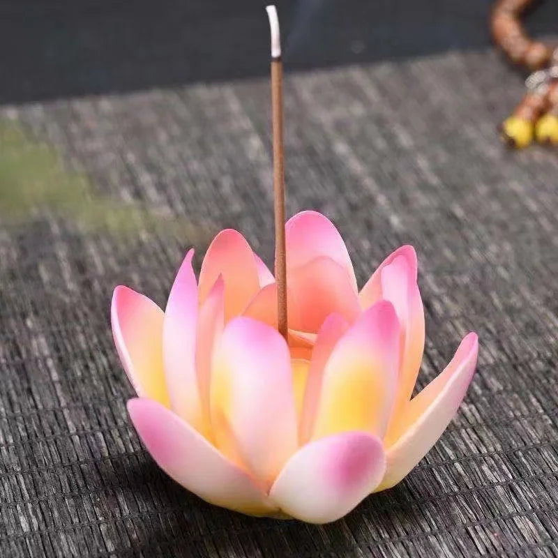 Chinese Style Buddha Hand Lotus LED Reflux Incense Burner Stand