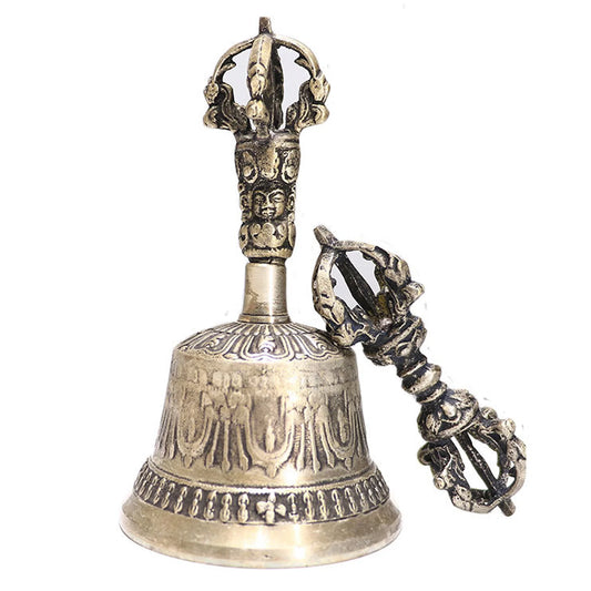 Handcrafted Tibetan Buddhist Meditation Bell and Dorje Set