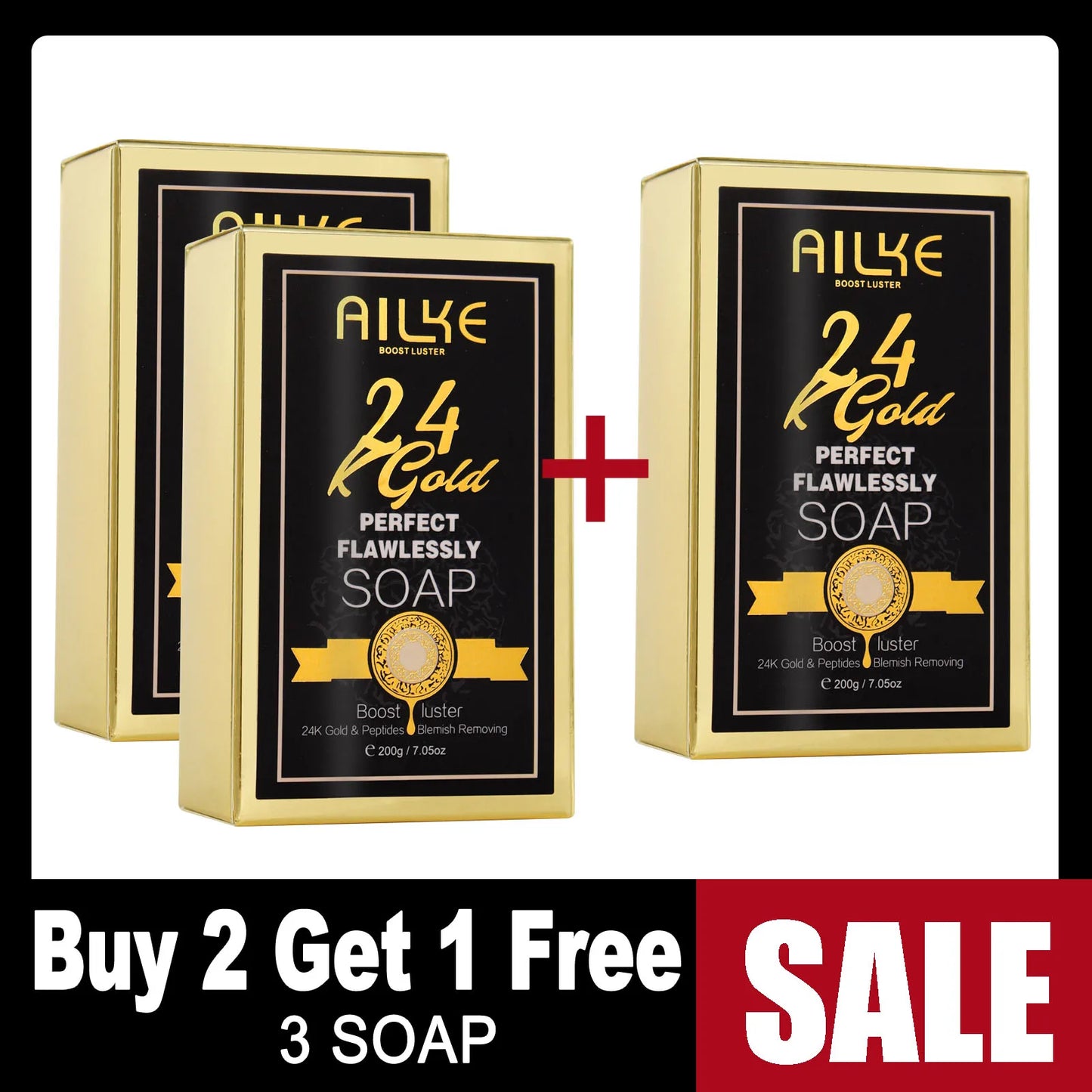 AILKE 24K Gold Skin Care Whitening Facial Cleanser For Unisex