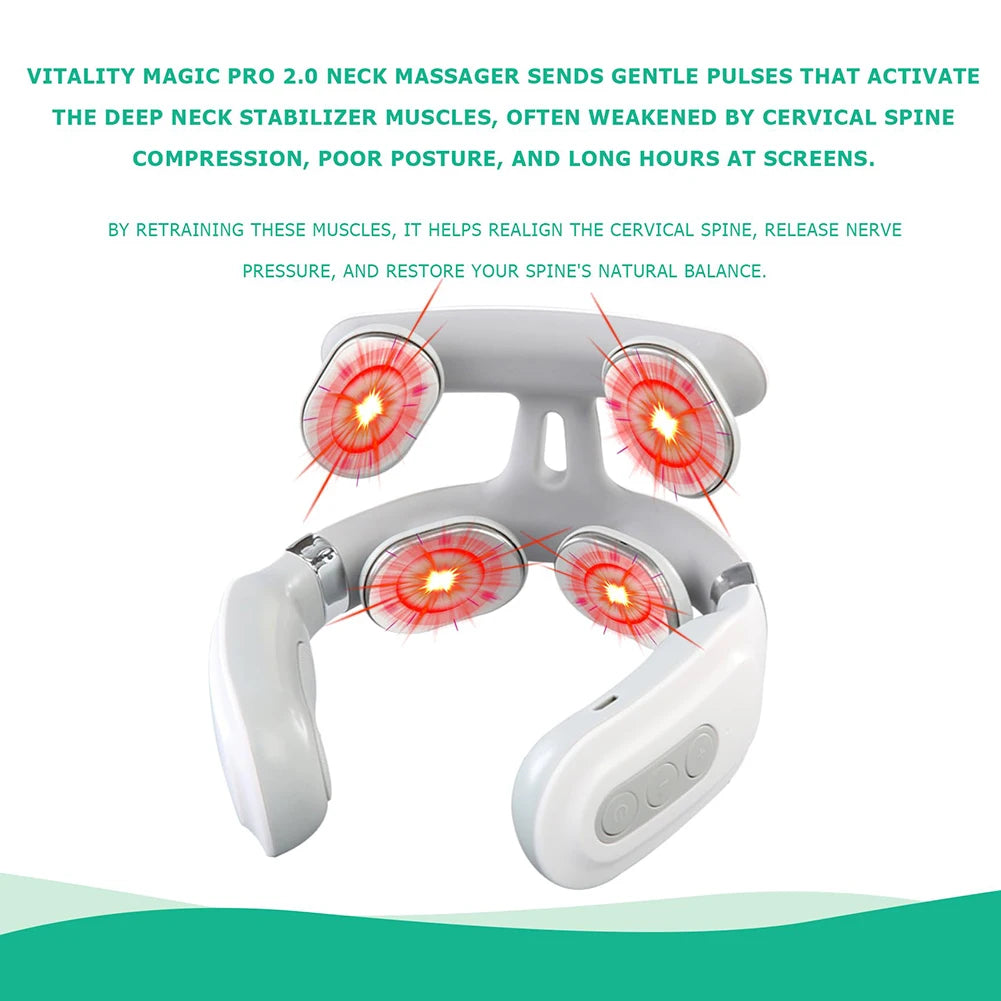 Portable 4 Head Rechargeable Vibration Back Massager For Muscle Relax