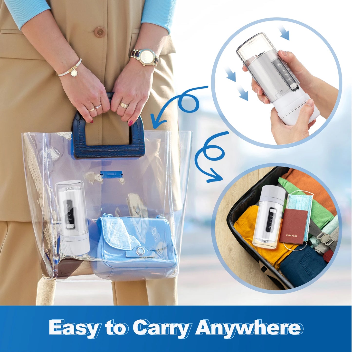 Hailicare Foldable Water Oral Irrigator With Four Nozzles