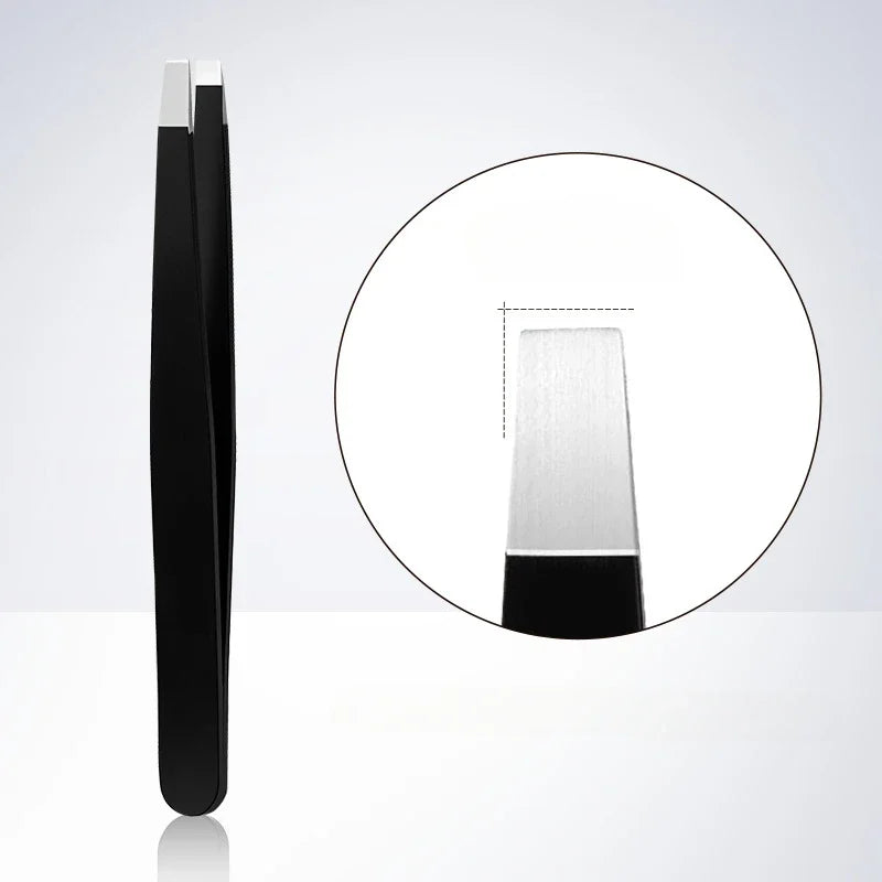 Stainless Steel Slant And Flat Point Eyebrow Tweezer