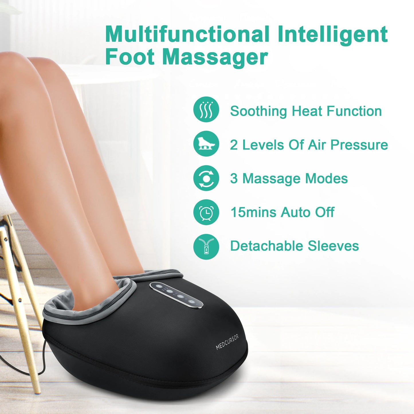 Medcursor Shiatsu Foot Massager With Heat Therapy for Pain Relief