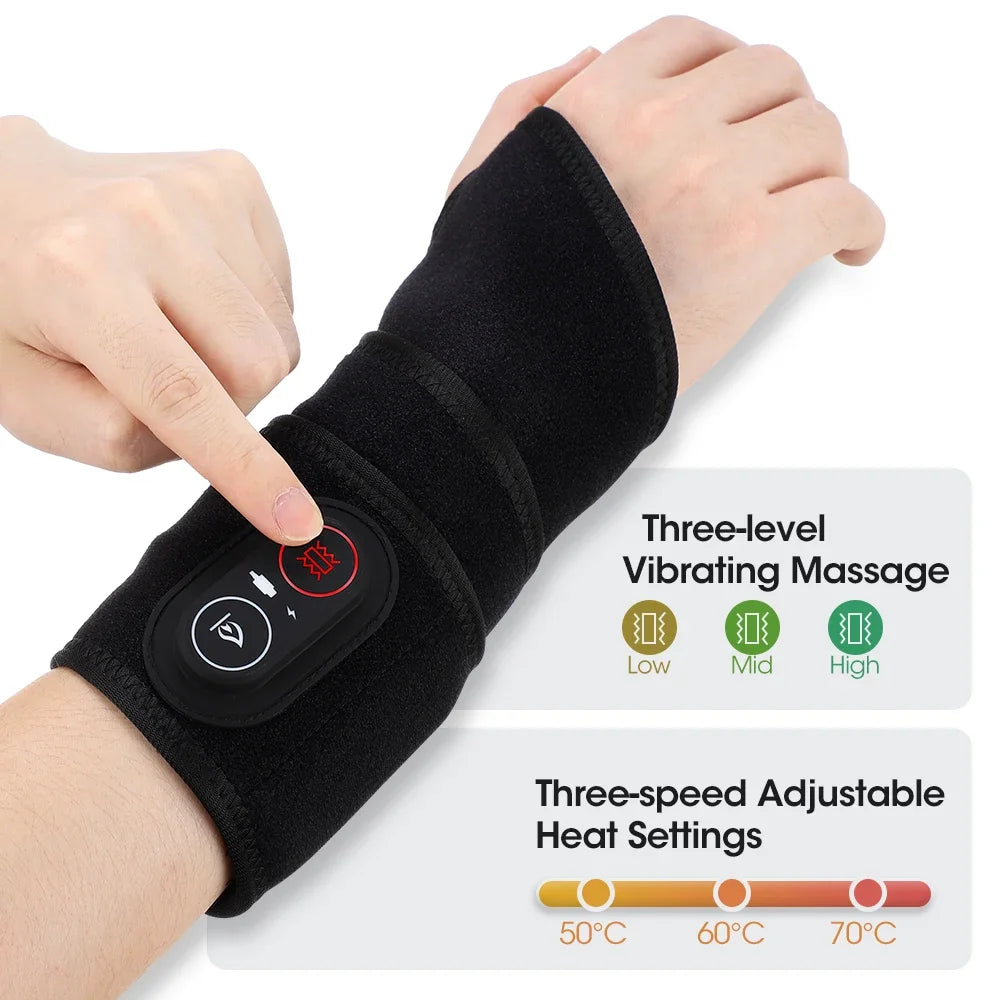 Hailicare Wireless Electric Hand Wrist Massager With Red Light Vibration