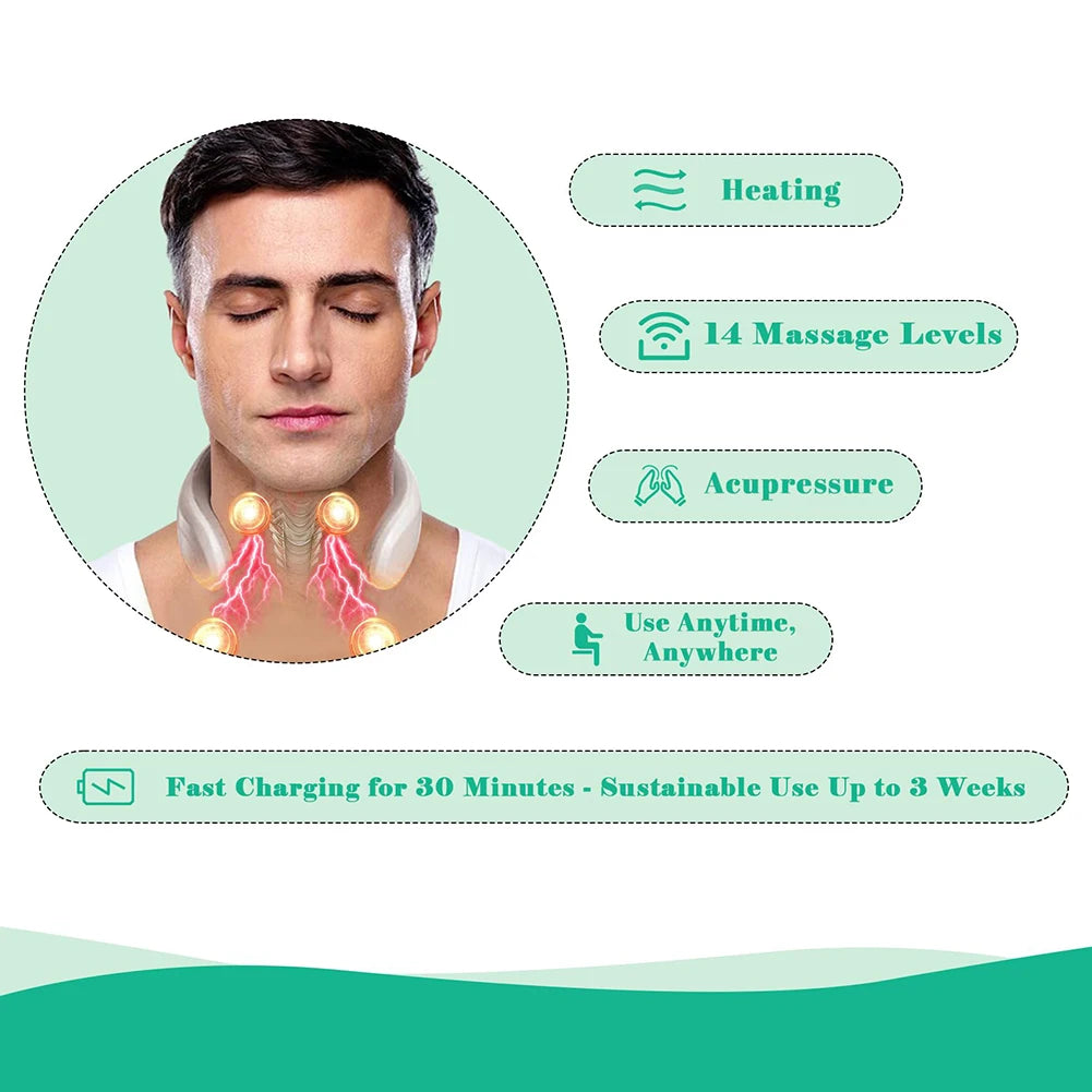 Portable 4 Head Rechargeable Vibration Back Massager For Muscle Relax