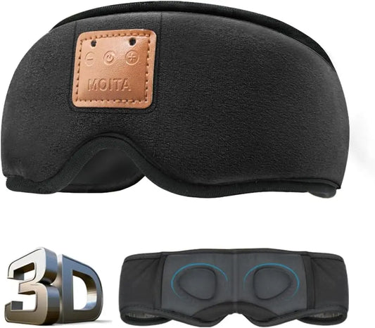 3D Sleeping Eye Mask With Sponge Speakers Bluetooth Headphones