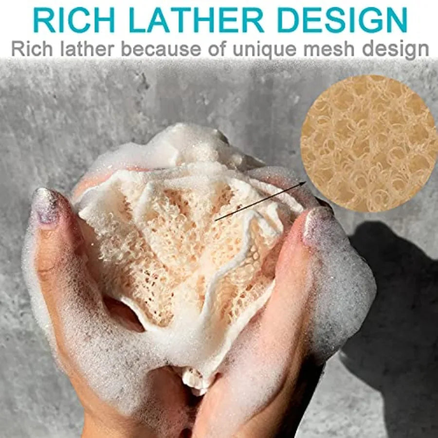 Super Exfoliating Home Spa Weave Loofah Shower Sponge Pouf Mesh Brush