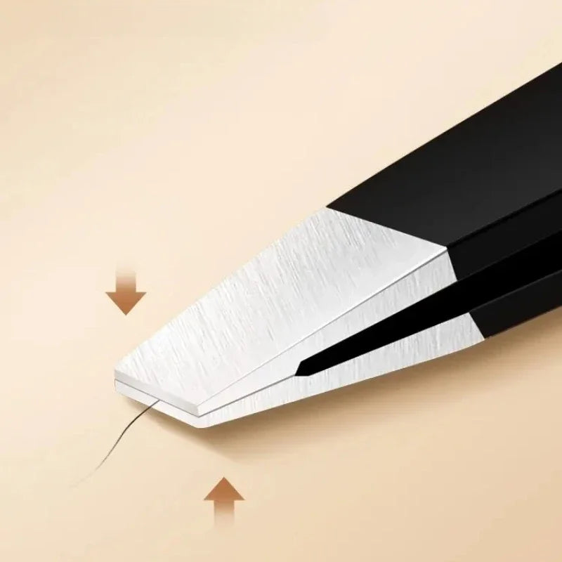 Stainless Steel Slant And Flat Point Eyebrow Tweezer