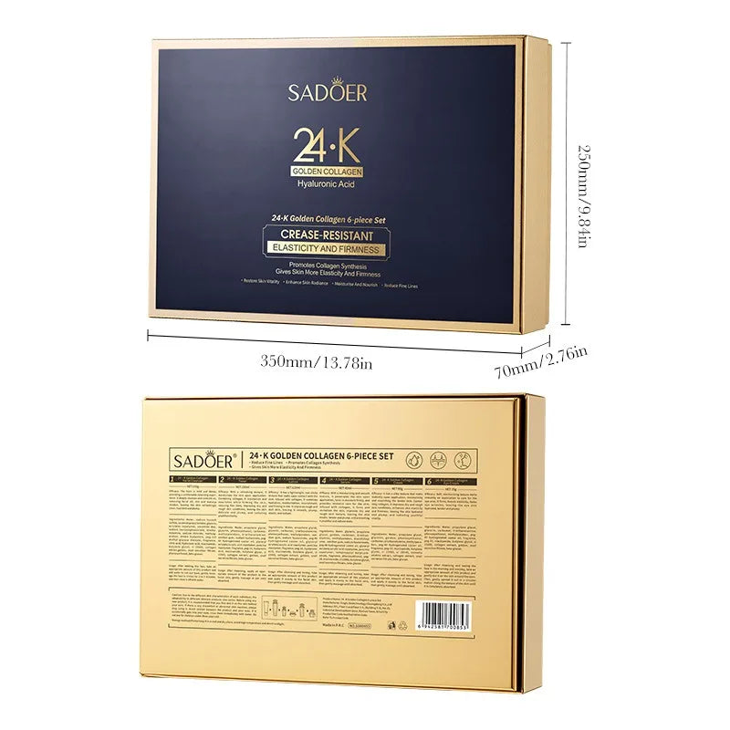 24K Gold Collagen Protein Firming Hydrating Face Skincare Set