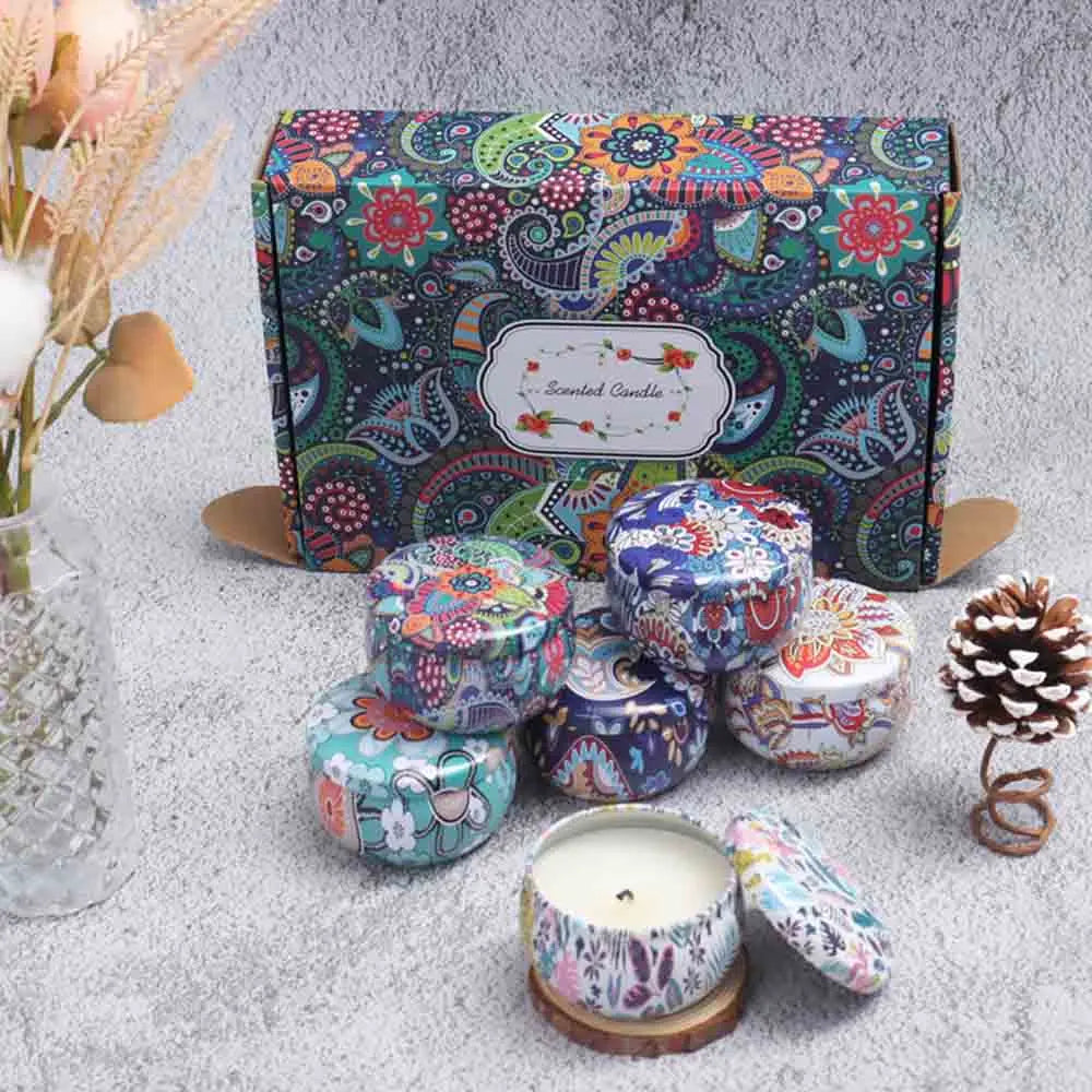 Soy Wax Scented Candles Gift Set with Essential Oils