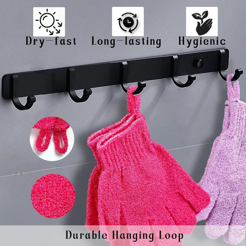 24 Pack Exfoliating Bath Gloves For Daily Body Scrubbing