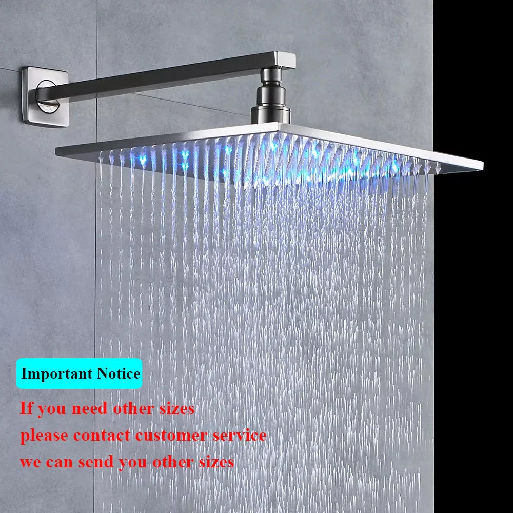 SHBSHAIMY LED Shower Head Rainfall Chrome Faucet Hydroelectric Power