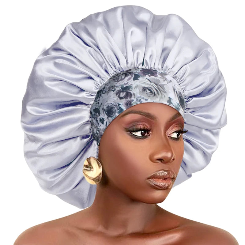 Silky Satin Hair Bonnet With Elastic Sleep Cap For Women