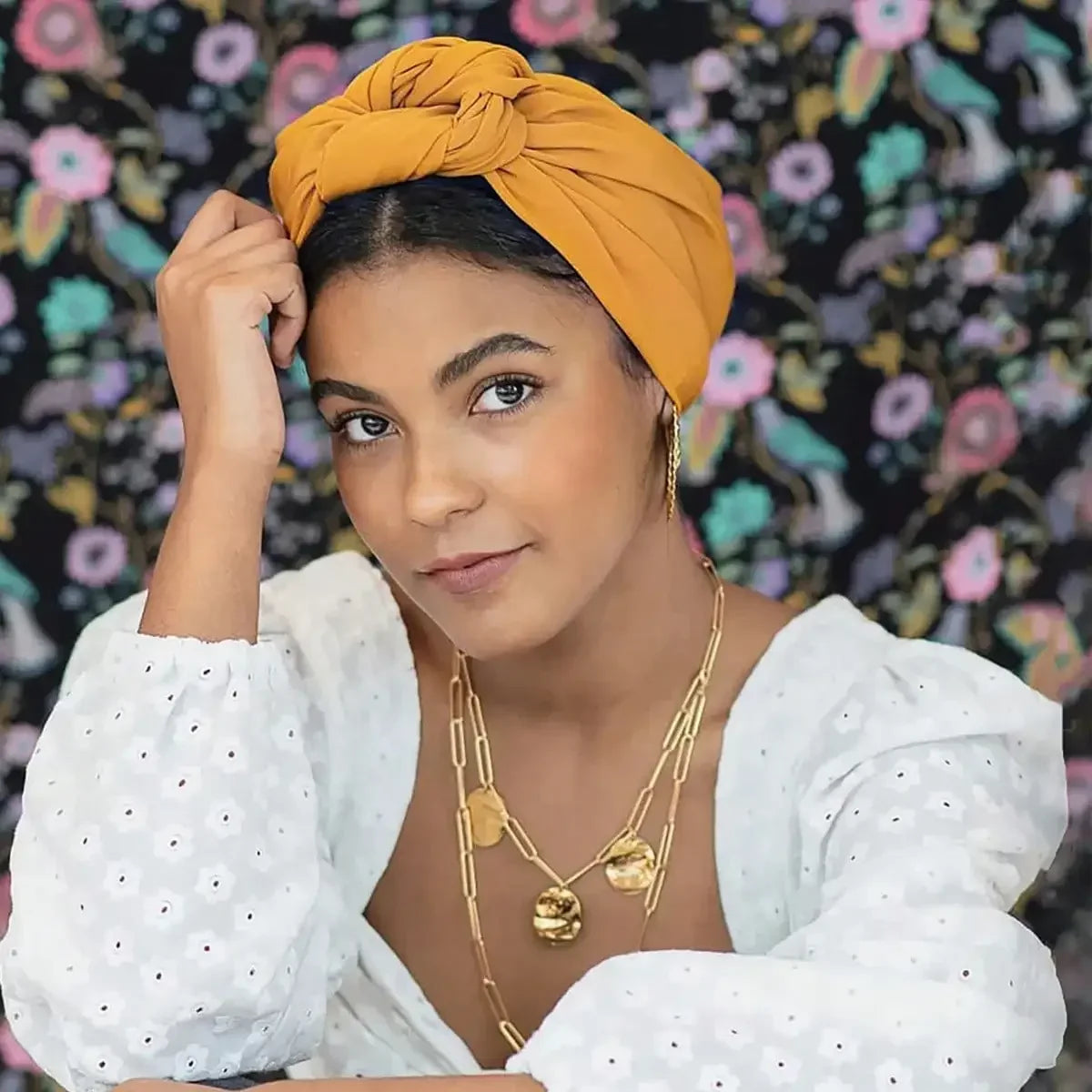 Vintage Soft French Turban Cotton Blend Head Wrap For Women