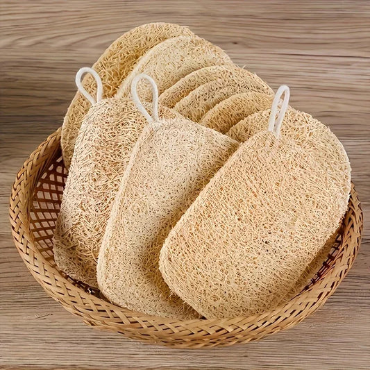 Natural Loofah Exfoliating Sponges 6pcs Bamboo Fiber Dish Cleaning