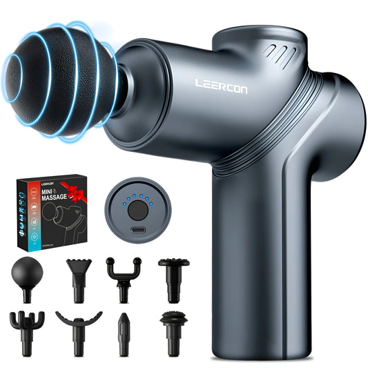 LEERCON Mini Muscle Massage Gun With Four Interchangeable Heads