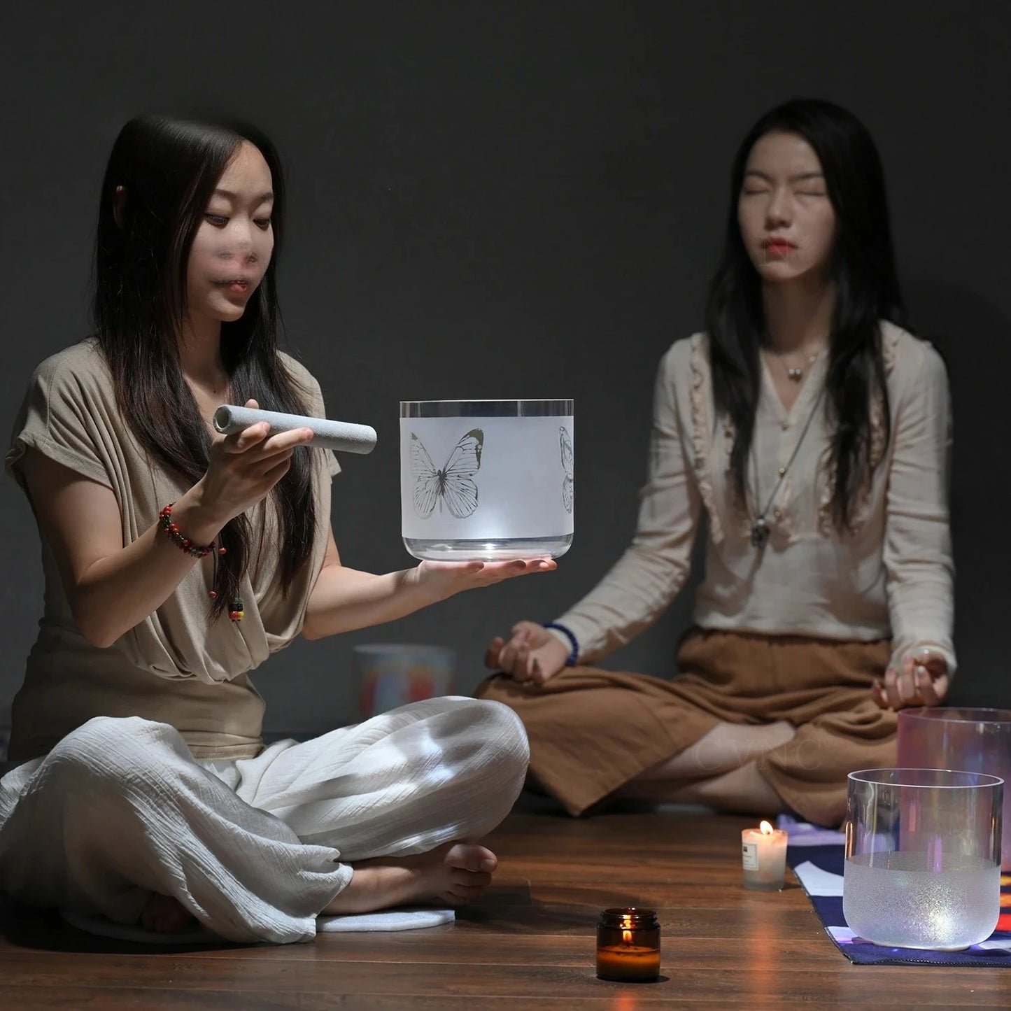 CVNC Butterfly Cosmic Crystal Singing Bowl for Meditation and Healing