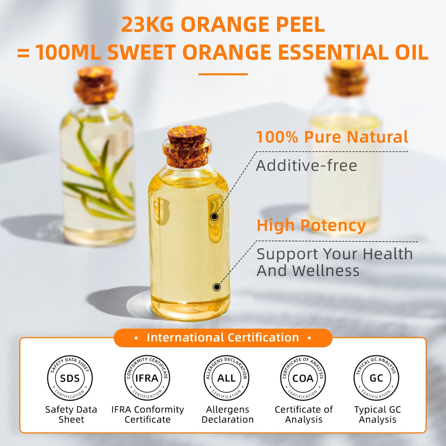 Hiqili Pure Sweet Orange Essential Oil Aromatherapy Grade