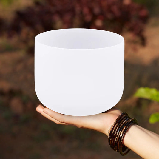 Frosted Quartz Crystal Singing Meditation Bowl With Pure Harmony Tone