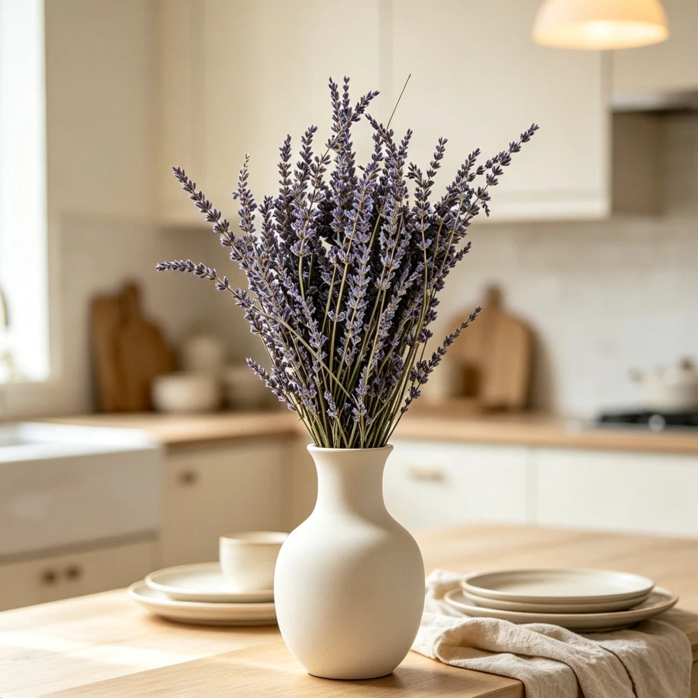 Ocedes Natural Dried Lavender Bouquet Preserved Stems For Home Decor