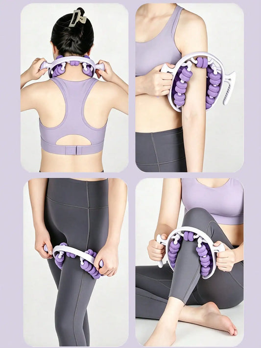 Premium Yoga Leg Ring Clamp With 28 Rollers For Massage